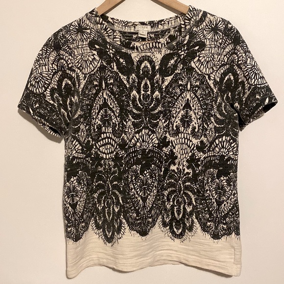 J. Crew Cotton Lace Print Tee - Picture 2 of 7